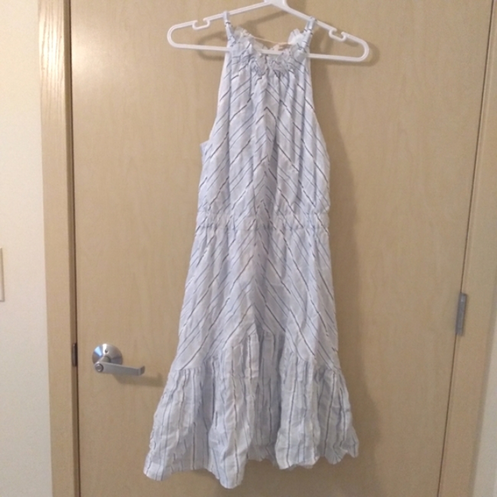 NWT Rebecca Taylor Striped Linen-Blend Dress (S)